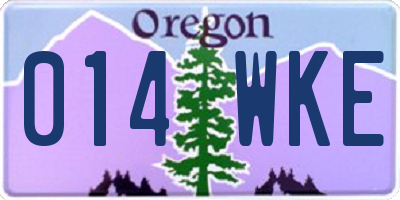 OR license plate 014WKE