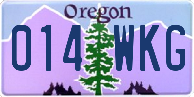 OR license plate 014WKG