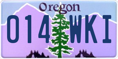 OR license plate 014WKI