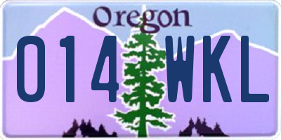 OR license plate 014WKL
