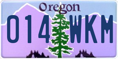 OR license plate 014WKM