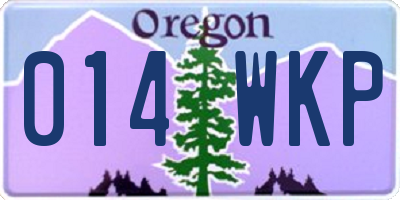 OR license plate 014WKP