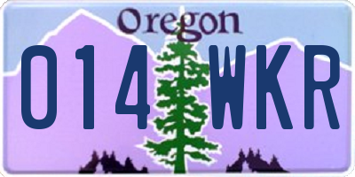OR license plate 014WKR