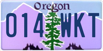 OR license plate 014WKT