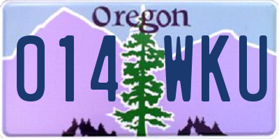 OR license plate 014WKU