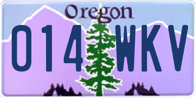 OR license plate 014WKV