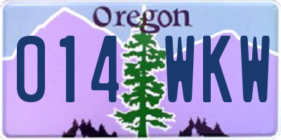 OR license plate 014WKW