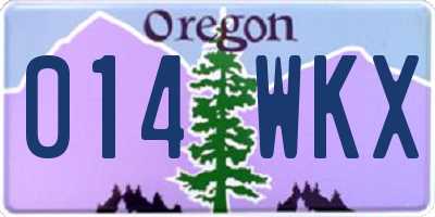 OR license plate 014WKX