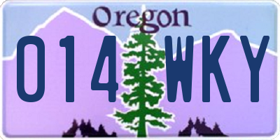OR license plate 014WKY