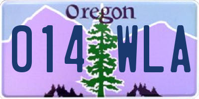 OR license plate 014WLA