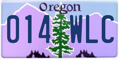 OR license plate 014WLC