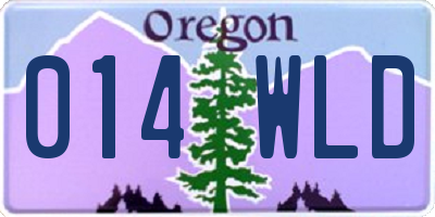 OR license plate 014WLD