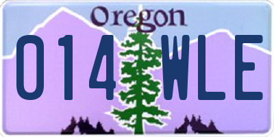 OR license plate 014WLE