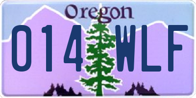 OR license plate 014WLF