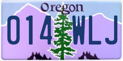 OR license plate 014WLJ