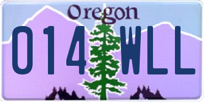 OR license plate 014WLL