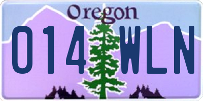 OR license plate 014WLN