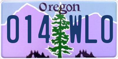 OR license plate 014WLO