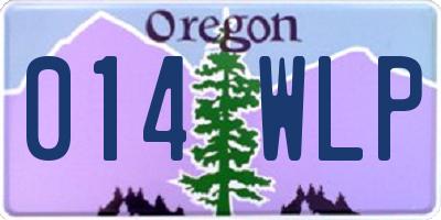 OR license plate 014WLP