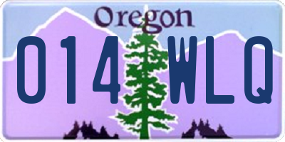 OR license plate 014WLQ