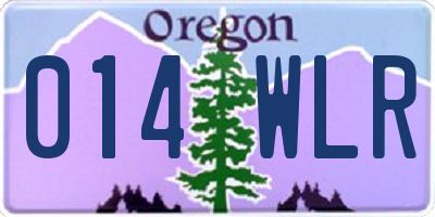 OR license plate 014WLR