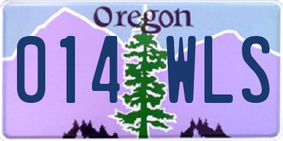 OR license plate 014WLS