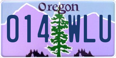 OR license plate 014WLU