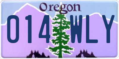 OR license plate 014WLY