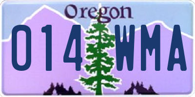 OR license plate 014WMA