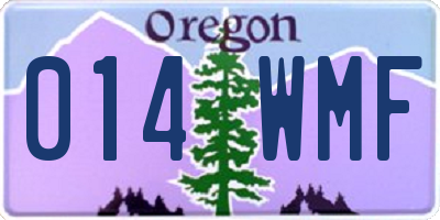 OR license plate 014WMF