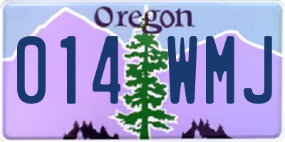 OR license plate 014WMJ