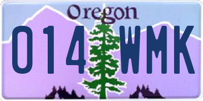 OR license plate 014WMK