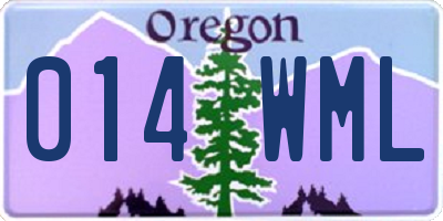 OR license plate 014WML