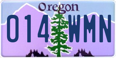 OR license plate 014WMN