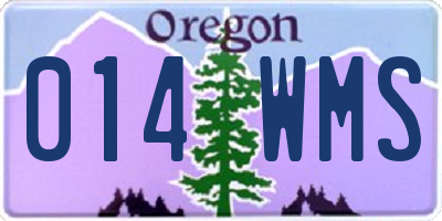 OR license plate 014WMS