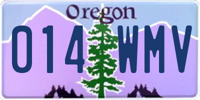 OR license plate 014WMV