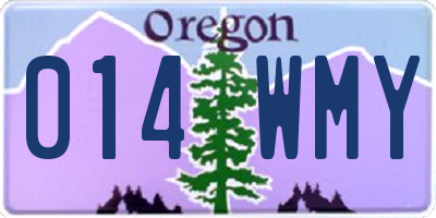 OR license plate 014WMY