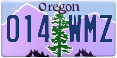 OR license plate 014WMZ