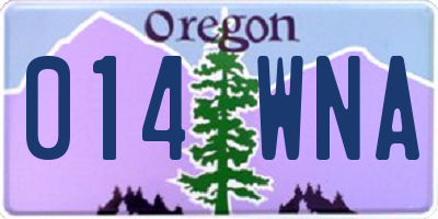 OR license plate 014WNA