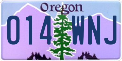 OR license plate 014WNJ