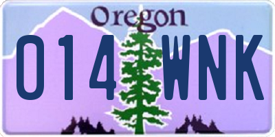 OR license plate 014WNK