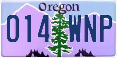 OR license plate 014WNP