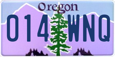 OR license plate 014WNQ