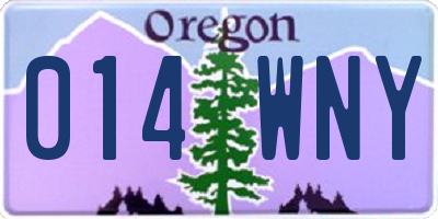 OR license plate 014WNY