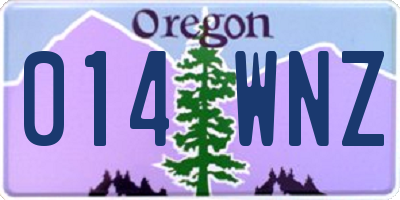 OR license plate 014WNZ