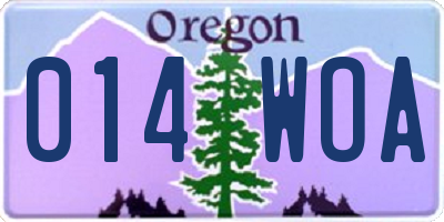 OR license plate 014WOA