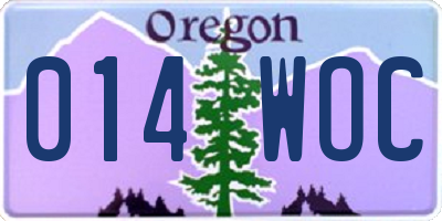 OR license plate 014WOC