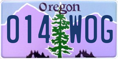 OR license plate 014WOG
