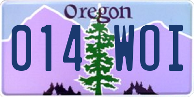 OR license plate 014WOI