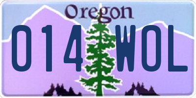 OR license plate 014WOL